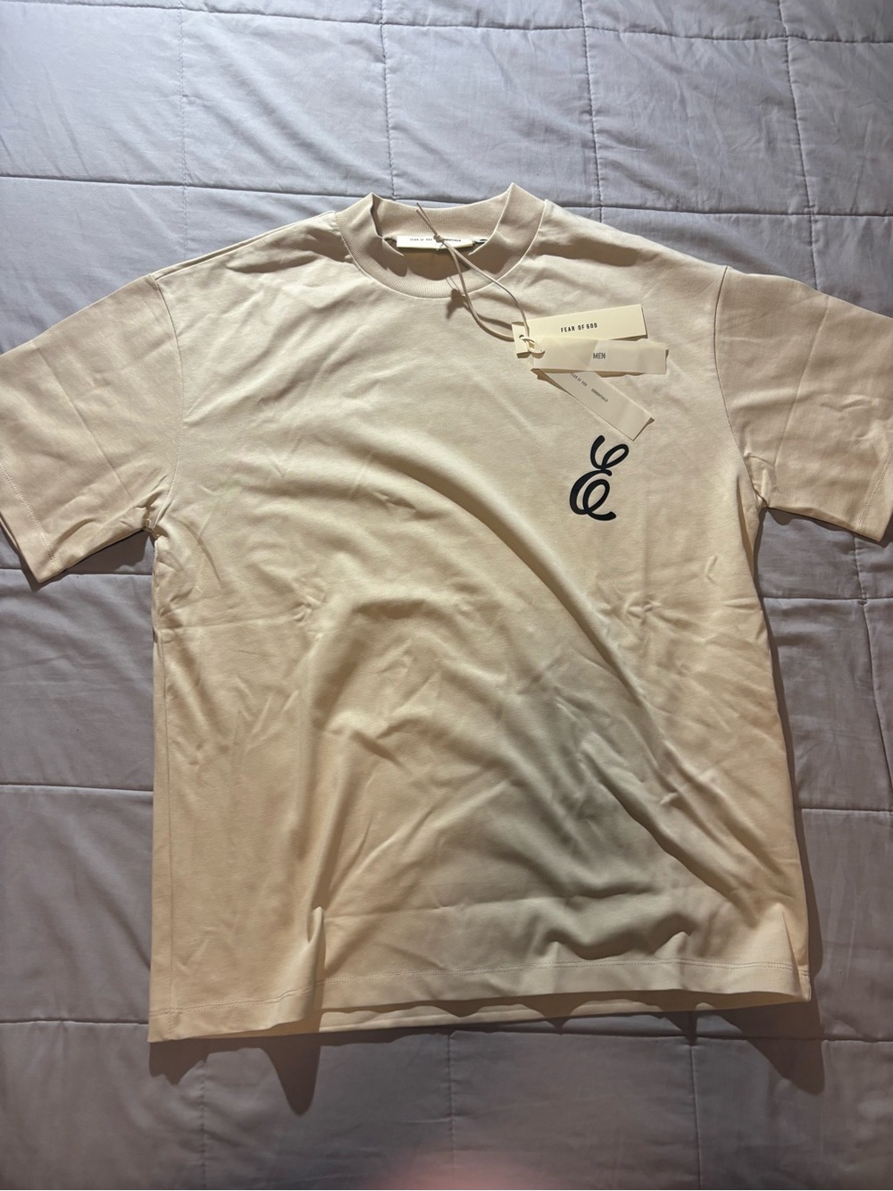 Essentials Fear of God Cream Graphic Logo T-Shirt - Men